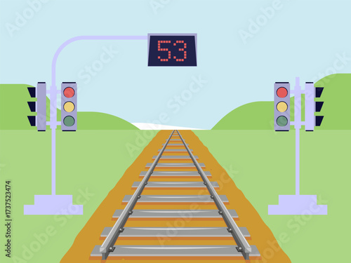 Traffic Signal Concept IllustrationVector Style