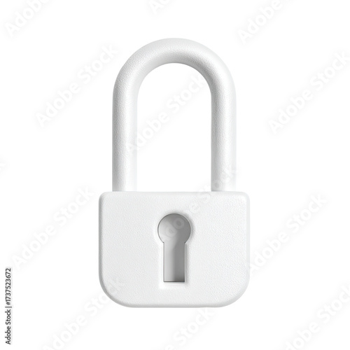 A simple, white, cartoonish padlock, rendered in a 3D style, with a keyhole