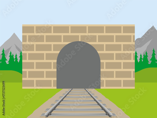 Tunnel Concept IllustrationVector Style