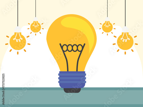 Light Bulb Concept IllustrationVector Style