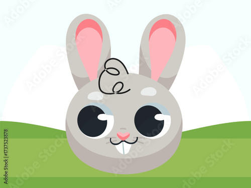 Rabbit Face Concept IllustrationVector Style