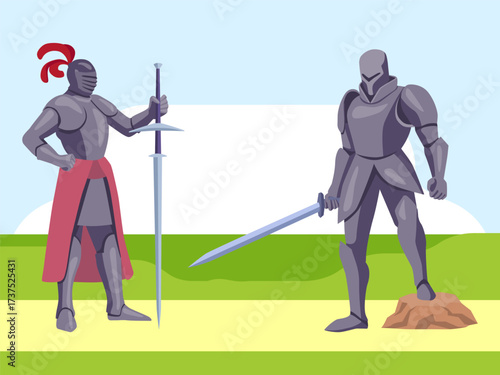 Knight Concept IllustrationVector Style