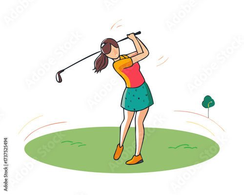 golfer hitting golf ball