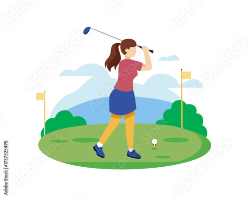 woman playing golf