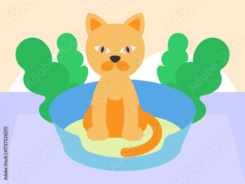 Litter Box Concept IllustrationVector Style