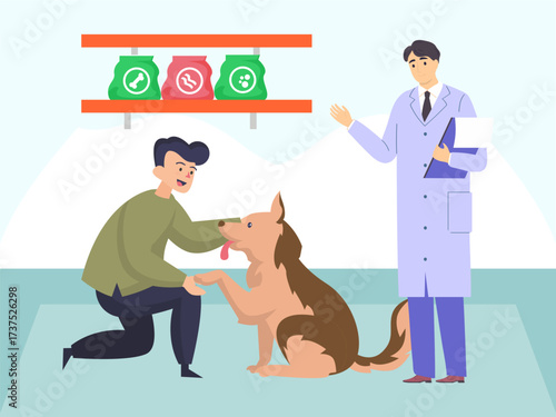 House Call Vet Concept IllustrationVector Style