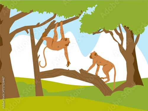 Monkey Concept IllustrationVector Style