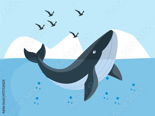 Killer Whale Concept IllustrationVector Style