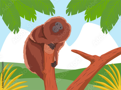Orangutan Concept IllustrationVector Style