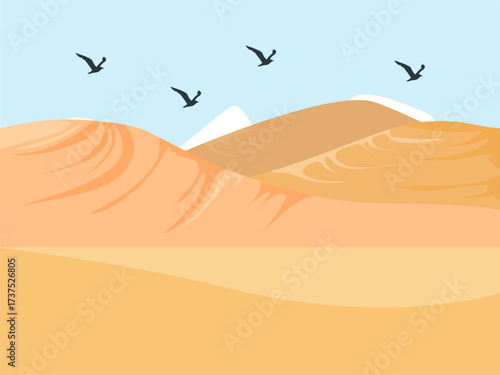 Sand Dune Concept IllustrationVector Style