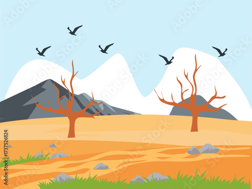 Savana Concept IllustrationVector Style