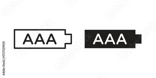 AAA battery icon art in black and white