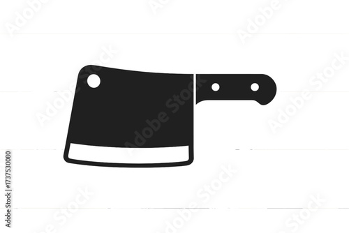 Black silhouette of a sharp butcher's cleaver for kitchen and cooking tasks