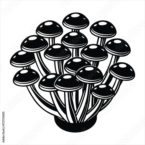Isometric mushroom cluster with subtle shadows cl