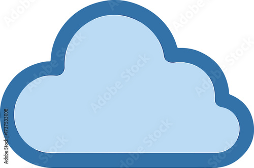 Clean, modern cloud icon perfect for illustrating digital storage, data solutions, and online web services. A cool design element that is simple and effective.