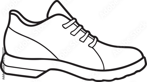 shoe outline vector illustration line art