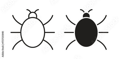 Bedbug icon art in black and white