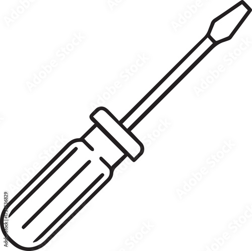 screwdriver outline vector illustration line art