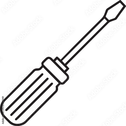 screwdriver outline vector illustration line art