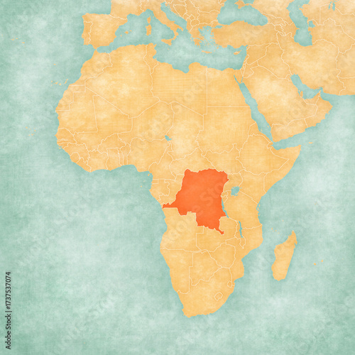 Map of Africa - DR Congo