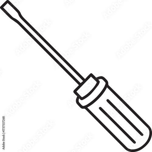screwdriver outline vector illustration line art