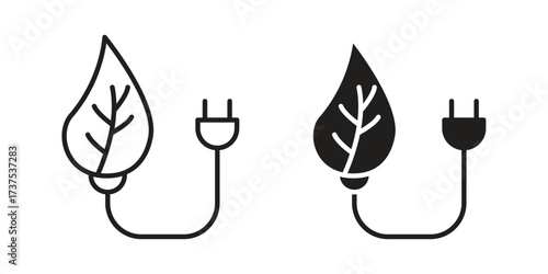 Biomass energy icon art in black and white