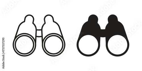 Binoculars icon art in black and white