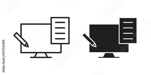 Blended learning icon art in black and white