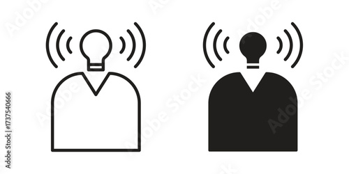 Brand awareness icon art in black and white