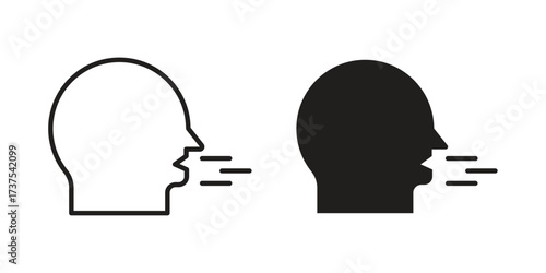 Breath icon art in black and white