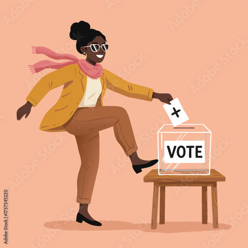 Woman casting her vote in an election 2