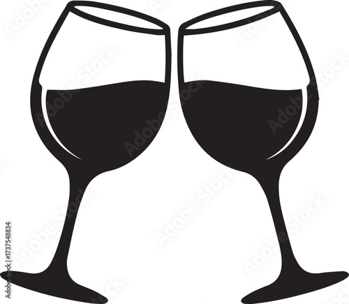 Cheers clinking wine glasses silhouette festive celebration toast happy new year party celebration
