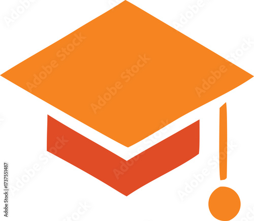 Bright orange graduation cap symbolizing academic achievement and higher education success symbolizes knowledge