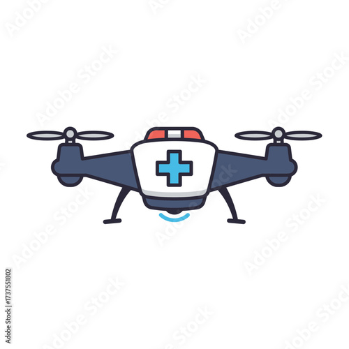 Advanced medical drone delivering emergency aid with precision and speed