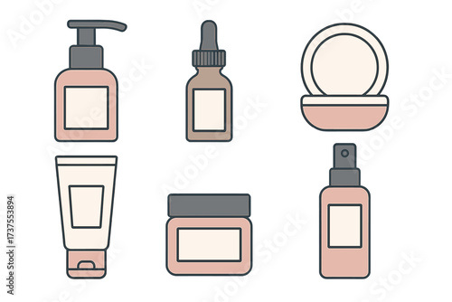 Variety of skincare and beauty products displayed on a white background