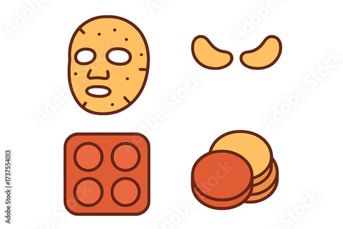 Healthy snacks and face mask for a relaxing self-care day at home