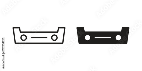 Car bumper icon art in black and white