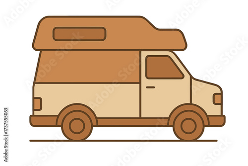 Vintage recreational vehicle for travel and camping vacations and nomadic lifestyle