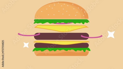 Burger cheese burger fast food hamburger delicious street food