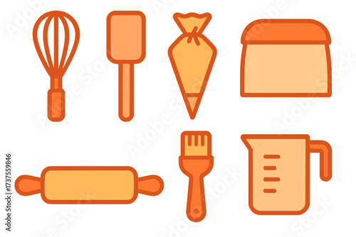 Essential kitchen baking tools and pastry equipment for cooking and dessert preparation