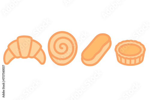 Assorted pastries displayed on a table showcasing various sweet treats perfect for enjoying at breakfast or dessert time