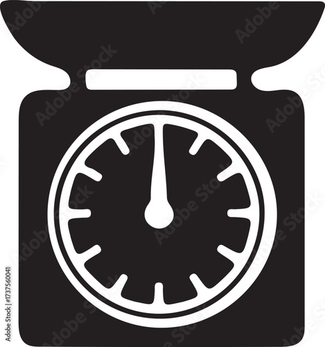 Black Silhouette of a Kitchen Scale with Dial weighing scale