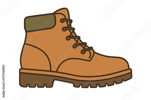Brown hiking boot with laces designed for outdoor adventures and rugged terrain