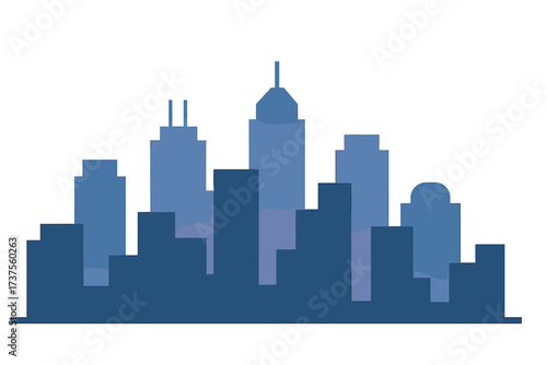 City skyline silhouette with modern architectural designs at dusk showcasing vibrant urban life