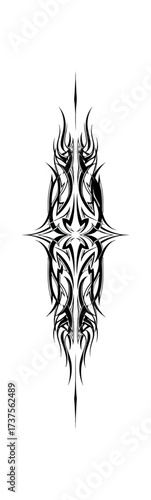 Abstract black and white geometric design with symmetry