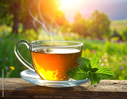 Morning Tea in a Sunny Garden.