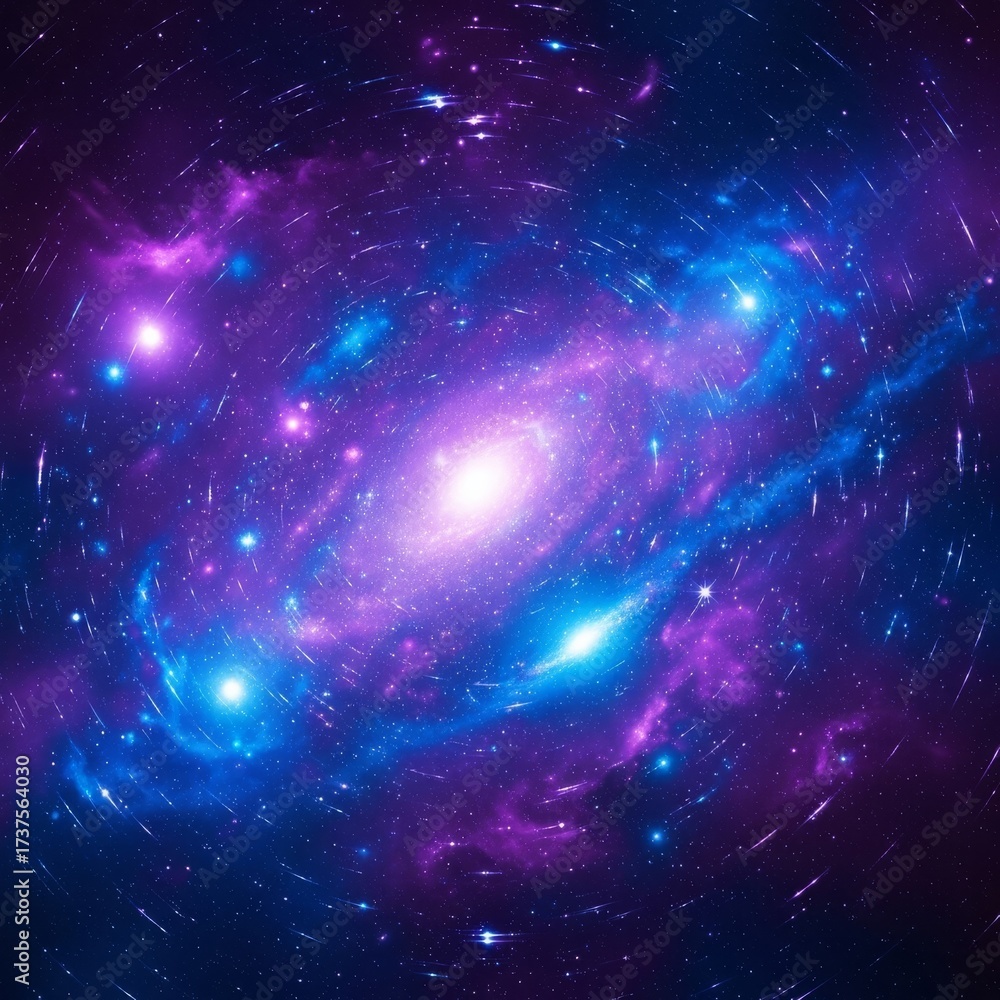 Obraz premium Deep space galaxy with bright