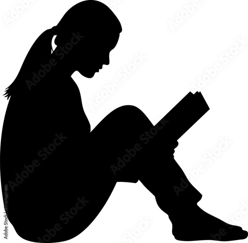 A Little Girl Reading Her Favorite Book Quietly and Peacefully