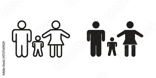 Child custody icon art in black and white