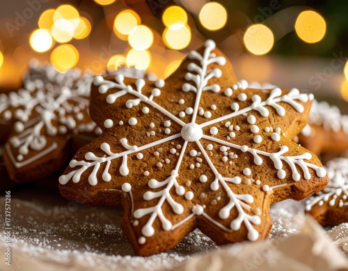 A close-up of a ginger bread 